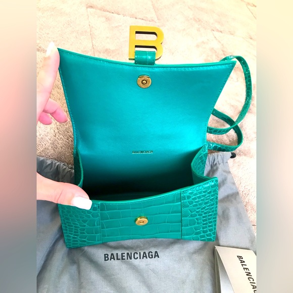 NEW🔥BALENCIAGA💥RARE💥XS Hourglass Leather Top Handle Bag🔥 - Picture 14 of 15
